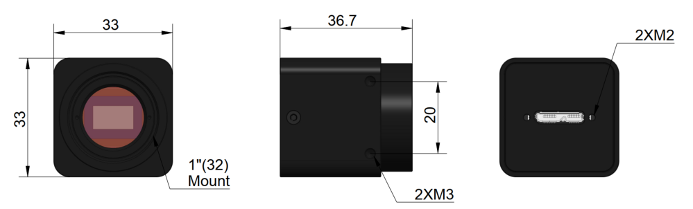 X5CAM4K_MR submodule dimensions