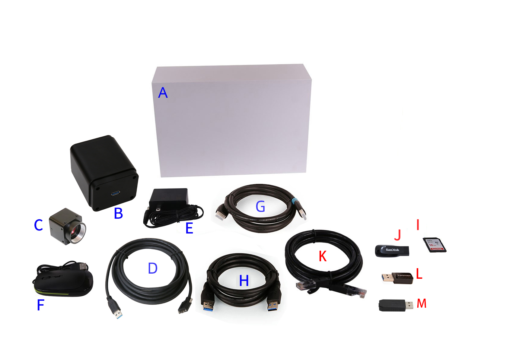 X8CAM4K_MR master device and image capture sub-device packing diagram
