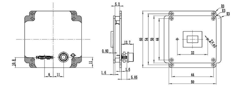 IUA Camera Bare Board Dimensions