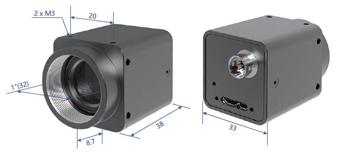 SWIR331 Camera Dimensions