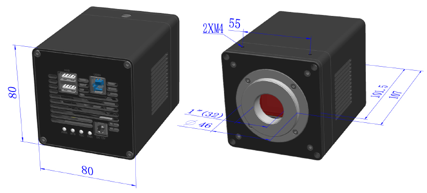 MTR3CMOS Camera Dimensions